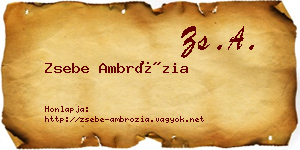 Zsebe Ambrózia névjegykártya